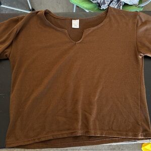 Brown V-Neck T-Shirt